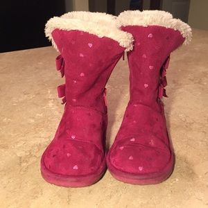 Toddler boots, pink with sparkle